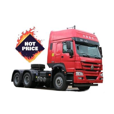 Dobra cena. WD615.47 Model silnika SINOTRUK 6X4 HOWO 7 Przyczepy traktor głowica ciężarówki w czerwonym kolorze dla wymagań klienta w Internecie